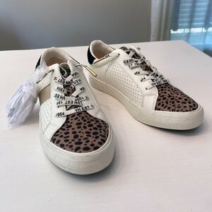NEW Vintage Havana‎ Dina Light Leopard & Gold Metallic Sneakers US Size 8.5